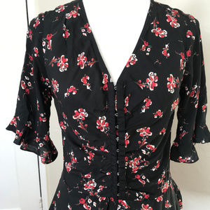 Anthropologie Flower Blouse